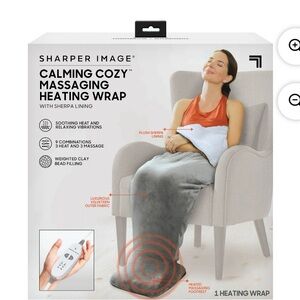 Sharper Image Gray and White Massaging Heating Wrap